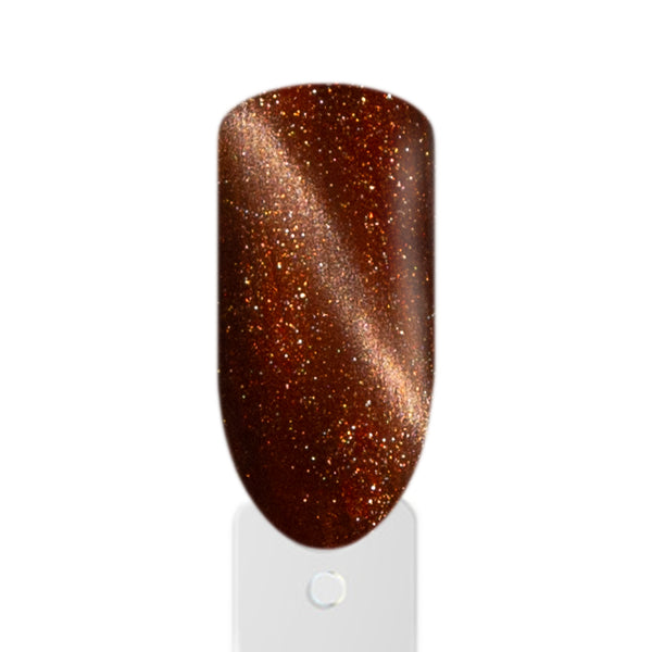 Amelie Nails Cat Eyes UV-Nagellack Mokka Braun mit magnetischem Cat-Eye Effekt und Hochglanz