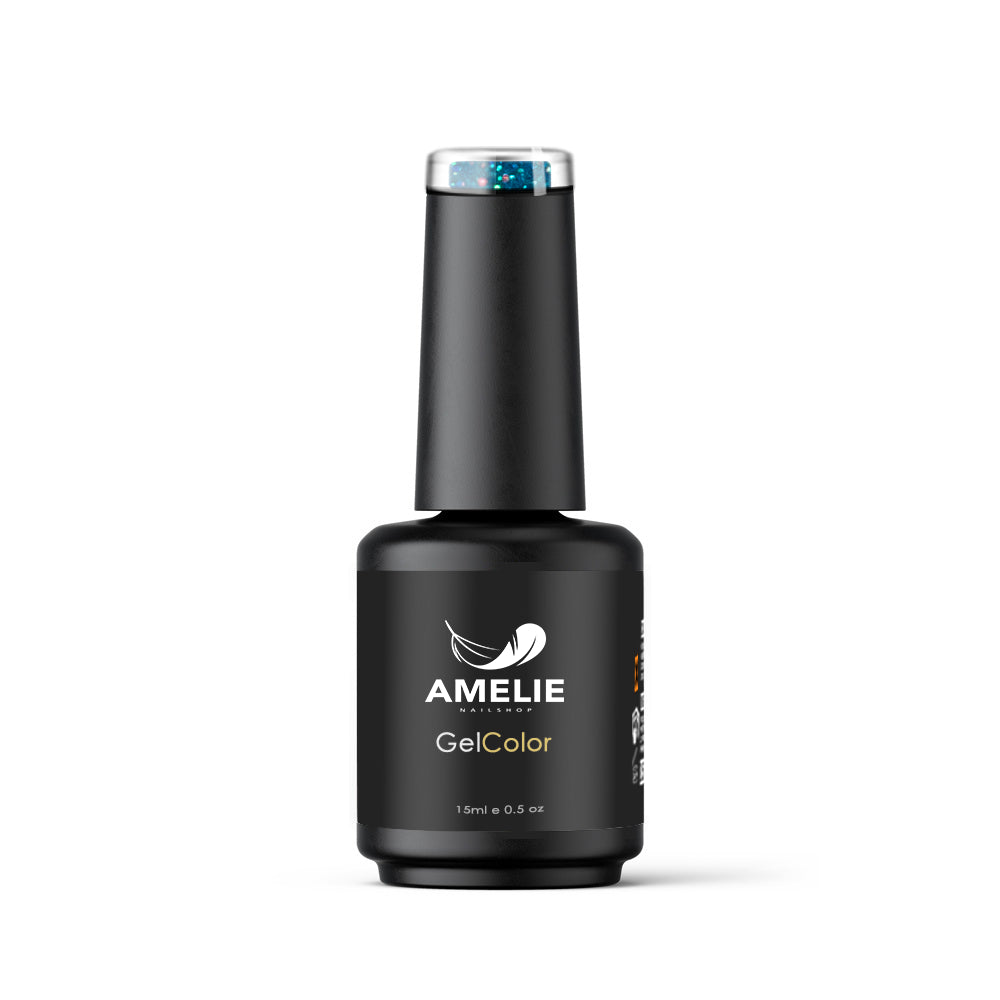 Amelie Nails UV Nagellack Rainbow Blau 15 ml – blauer Effektlack mit schimmernden Rainbow-Reflexen