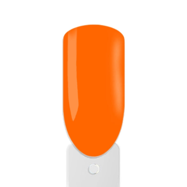 Makroaufnahme der orangenen Gel Polish Textur mit glatter Oberfläche und intensivem Hochglanz Amelie Nailshop 