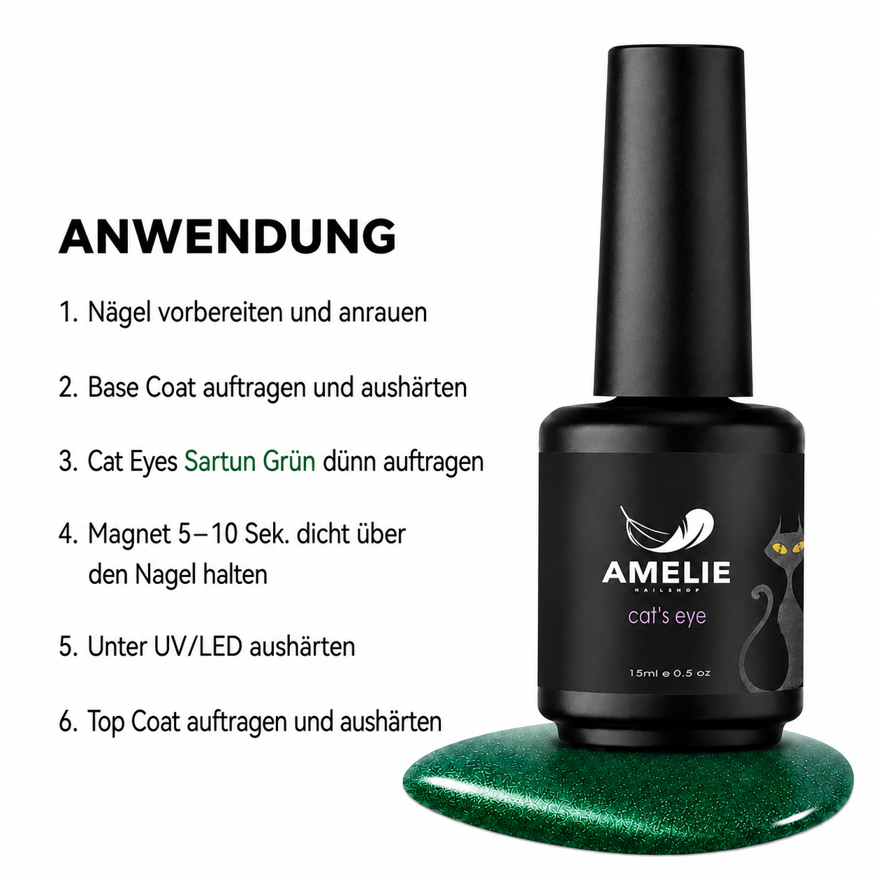 Amelie Nails Cat Eyes Sartun Grün 98* 10ml