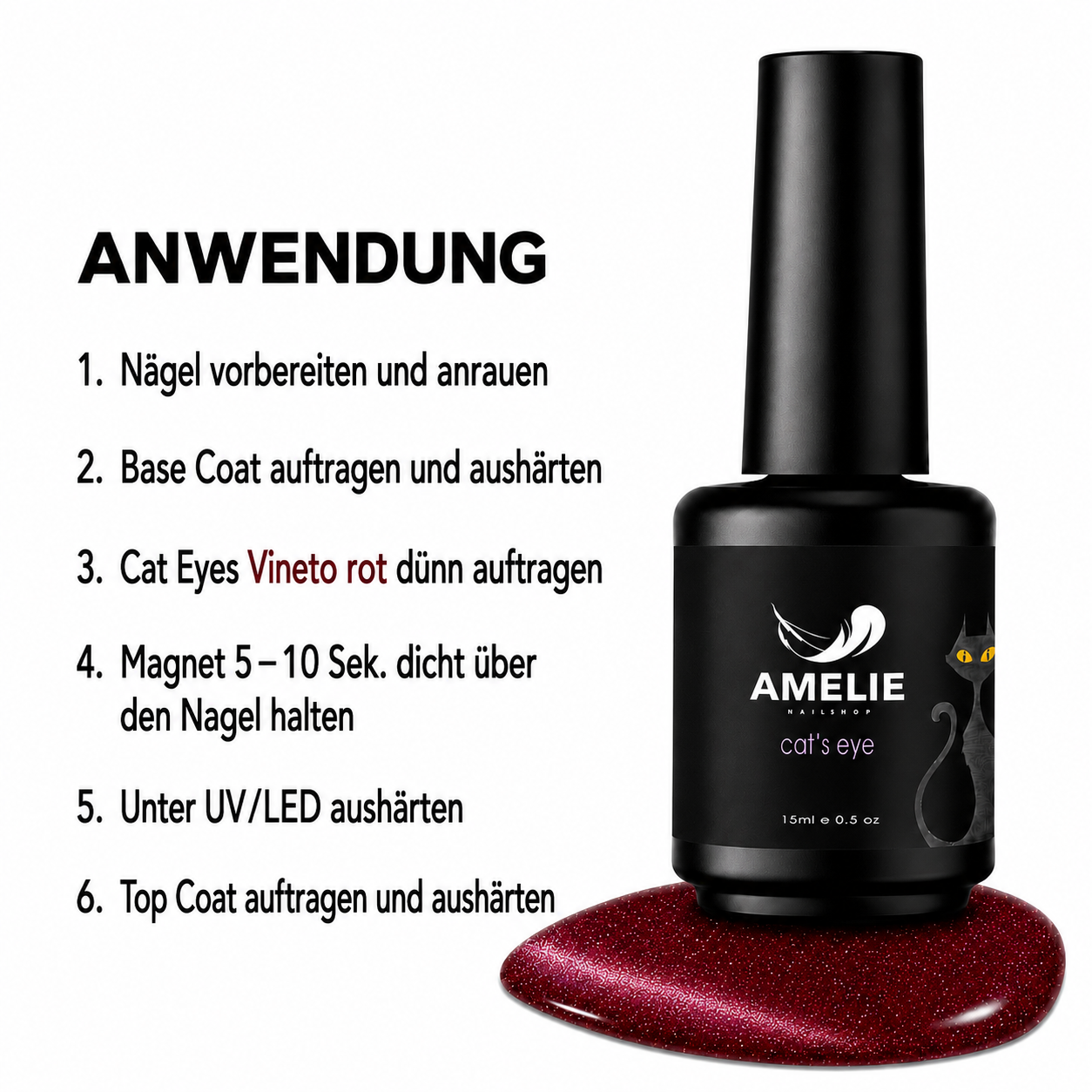 Amelie Nails Cat Eyes Vineto Rot 06* 15ml