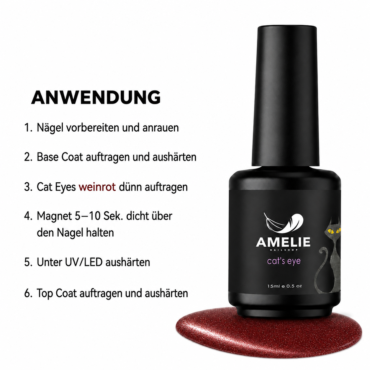 Amelie Nails Cat Eyes Weinrot 04* 15ml