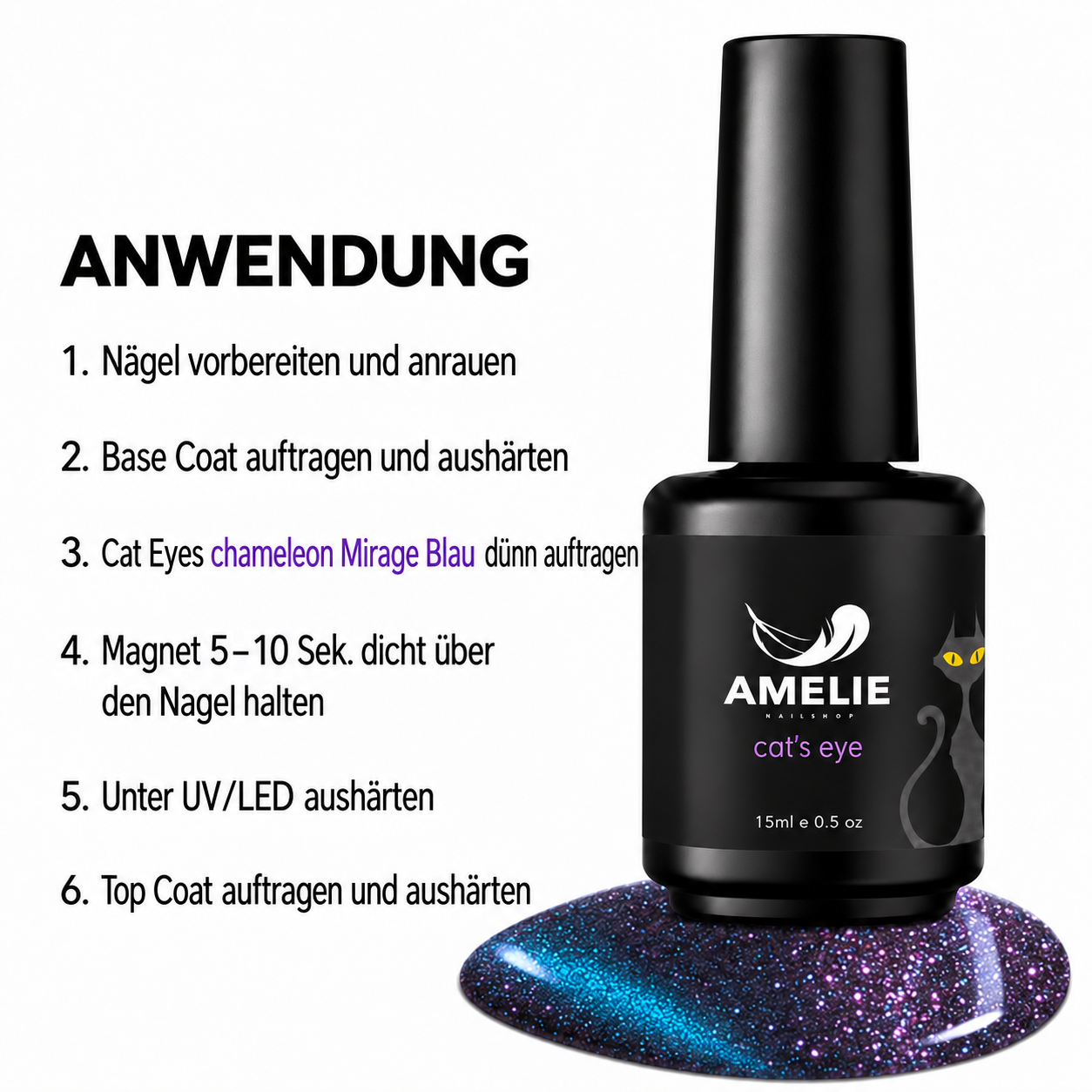 Amelie Nails Cat Eyes Chameleon Mirage Blau 08* 15ml