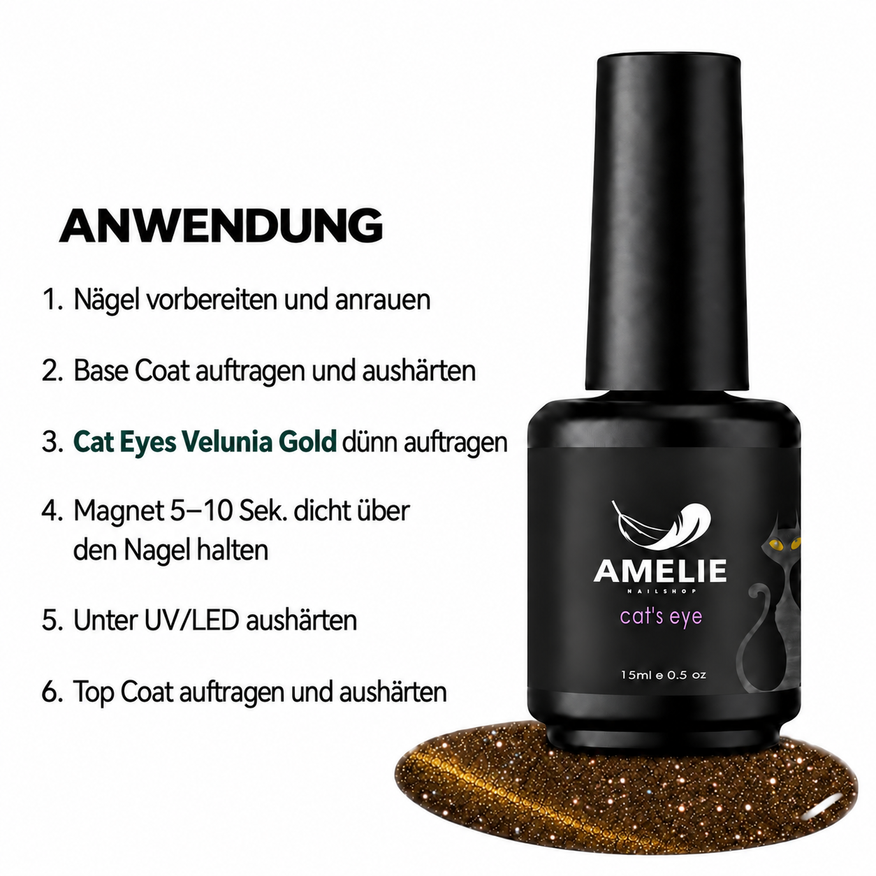 Amelie Nails Cat Eyes Velunia Gold  401* 15ml