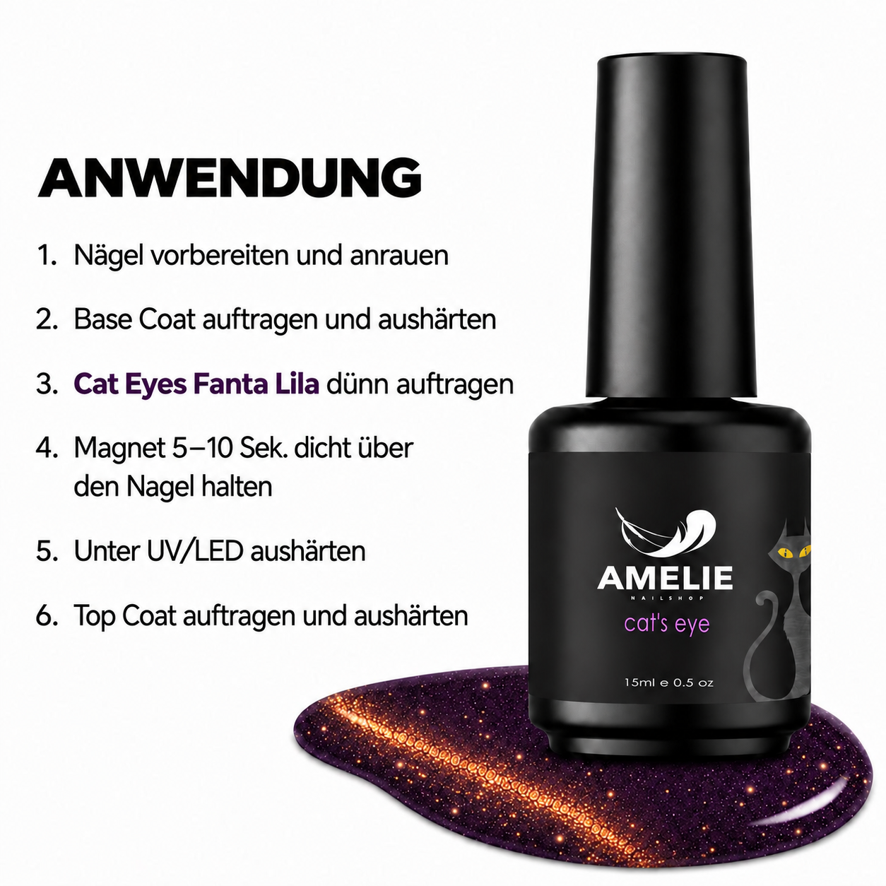 Amelie Nails Cat Eyes Fanta Lila 158* 15ml