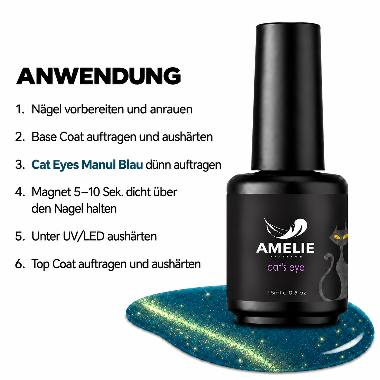 Amelie Nails Cat Eyes Manul Blau 145* 15ml