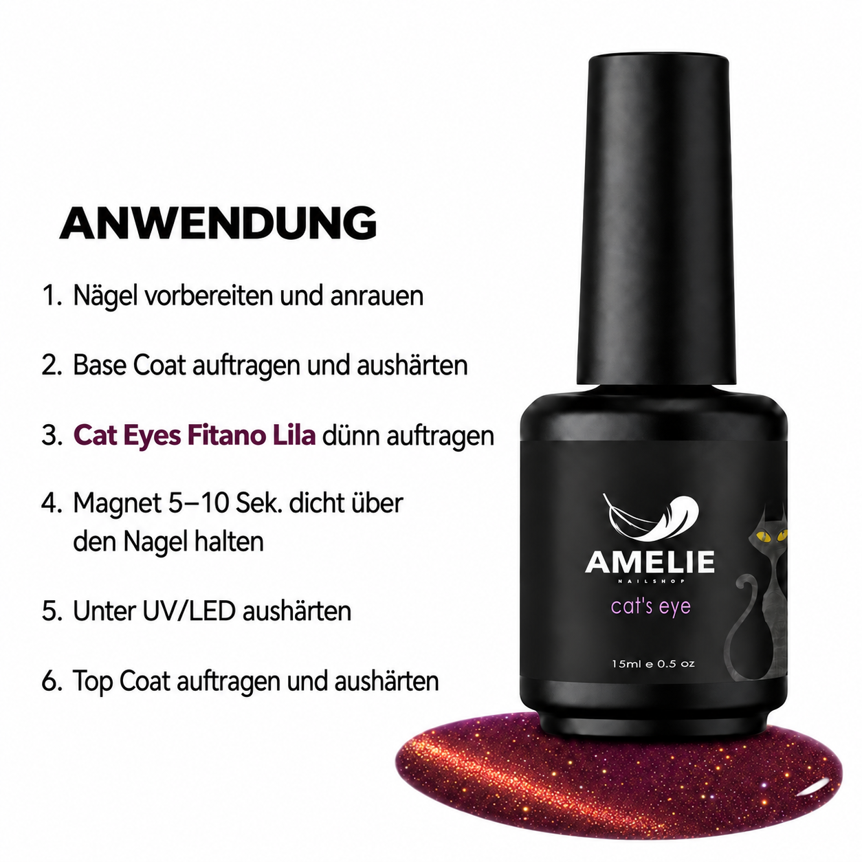 Amelie Nails Cat Eyes Fitano Lila 137* 15ml