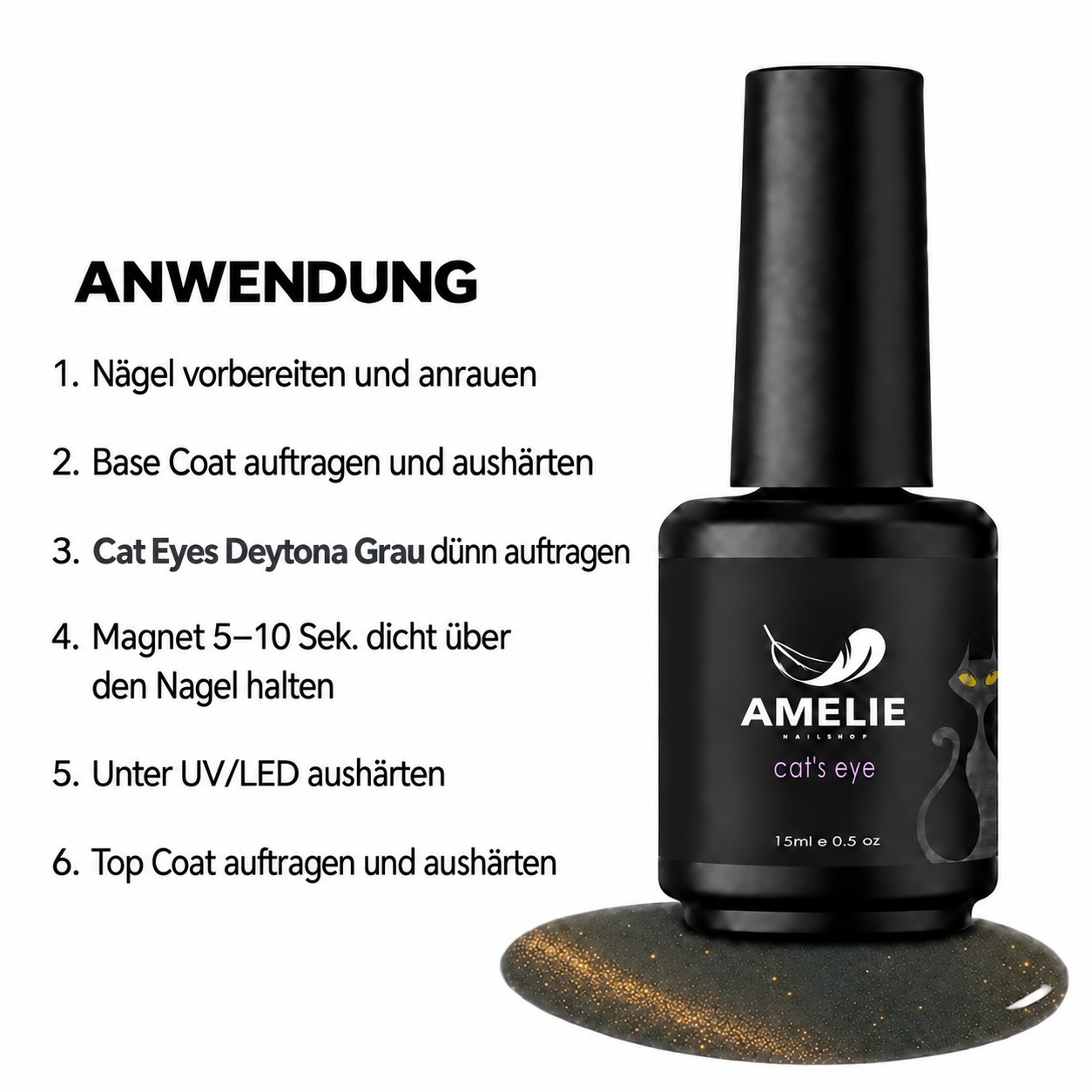 Amelie Nails Cat Eyes Deytona Grau 133* 15ml