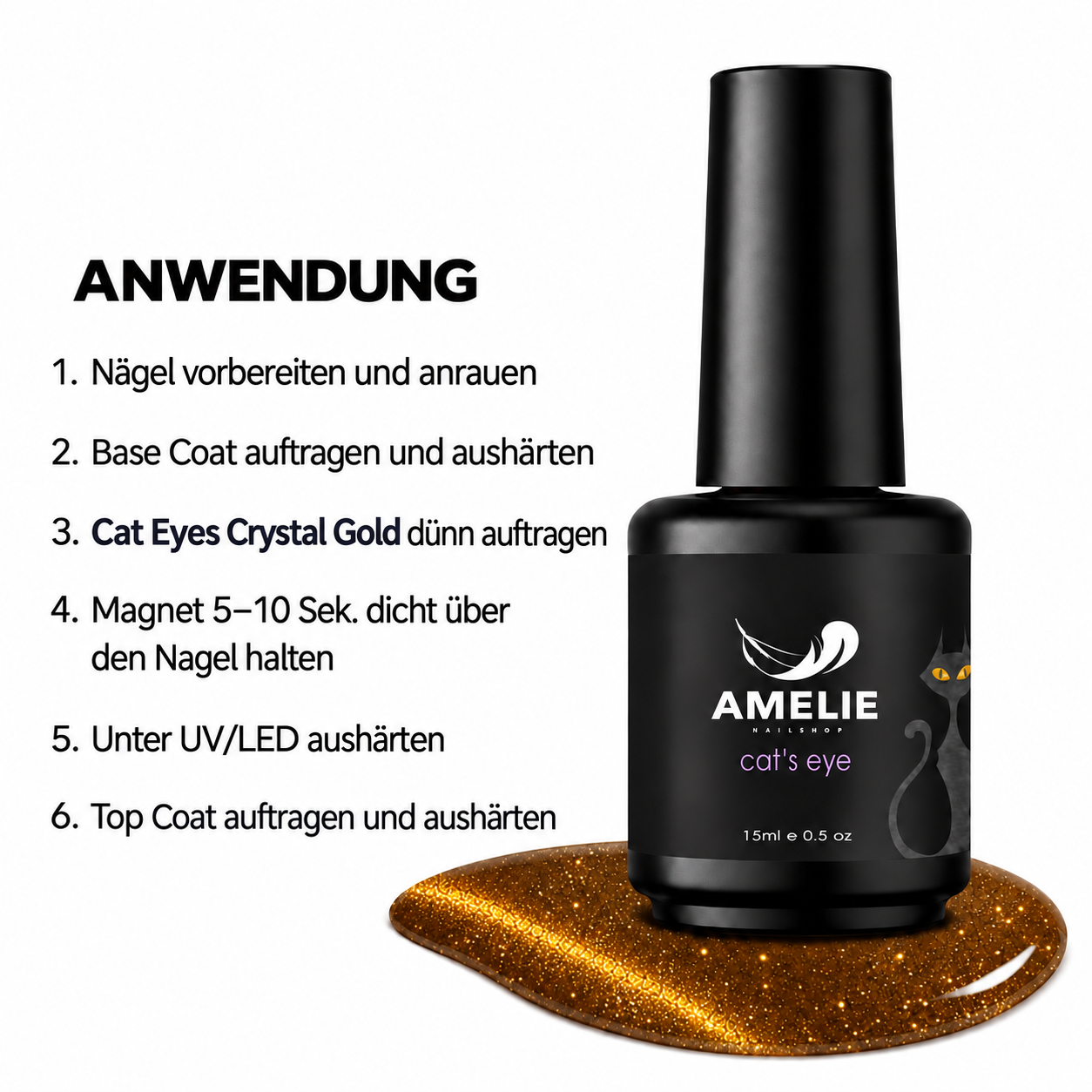 Amelie Nails Cat Eyes Crystal Gold  128* 15ml