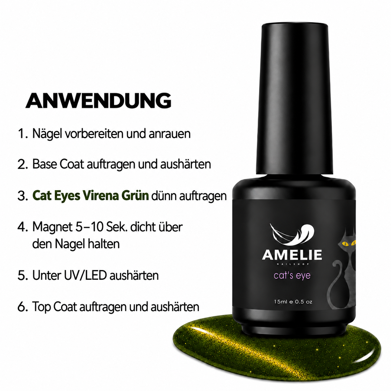 Amelie Nails Cat Eyes Virena Grün 120* 15ml