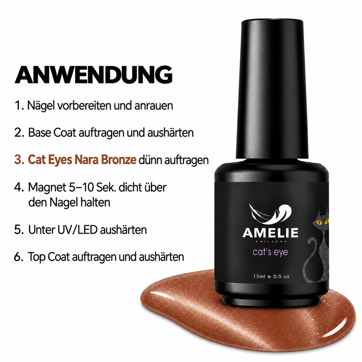Amelie Nails Cat Eyes Nara Bronze  116* 15ml