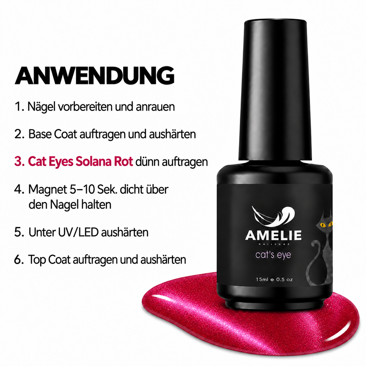 Amelie Nails Cat Eyes Solana Rot 115* 10ml