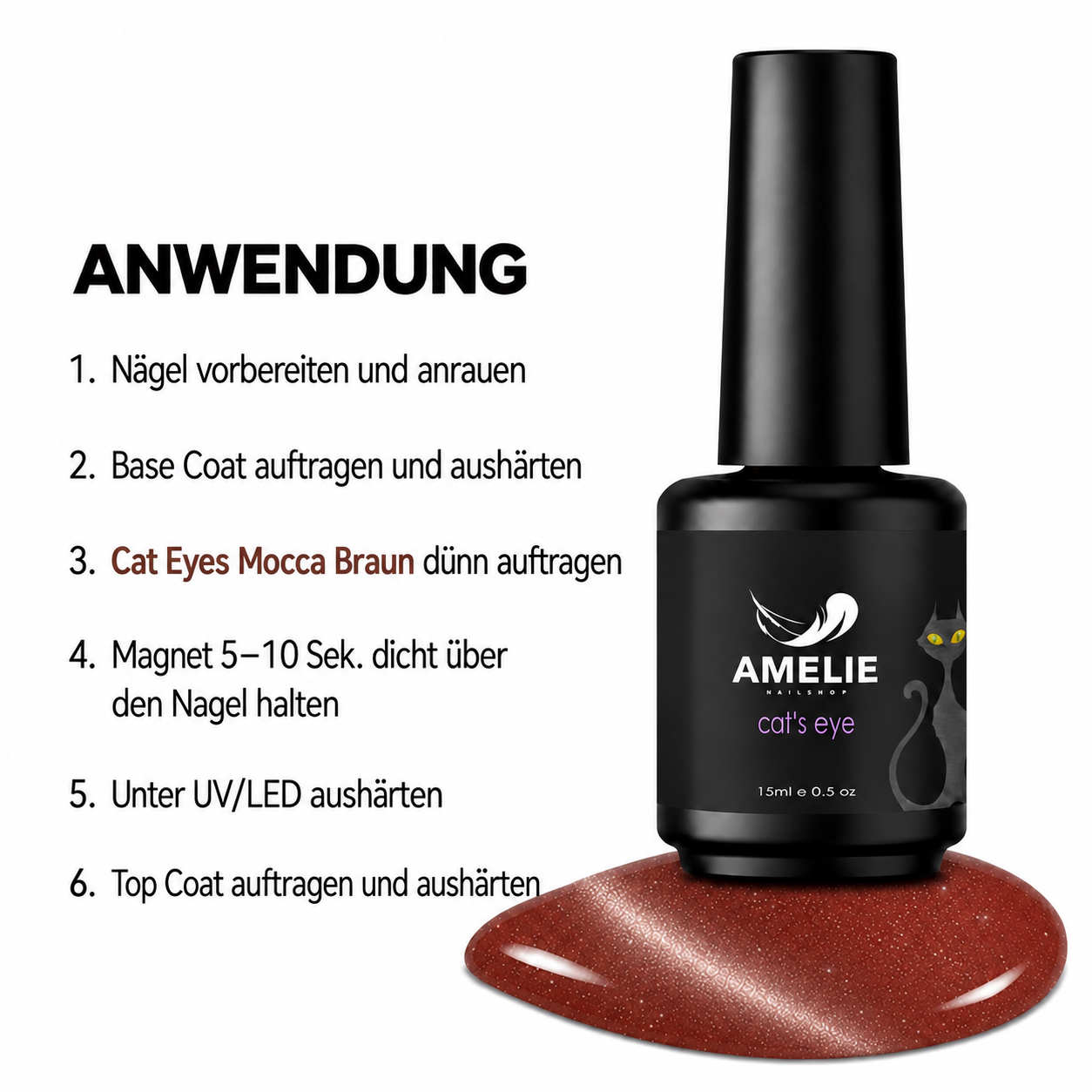 Amelie Nails Cat Eyes Mocca Braun 112* 15ml