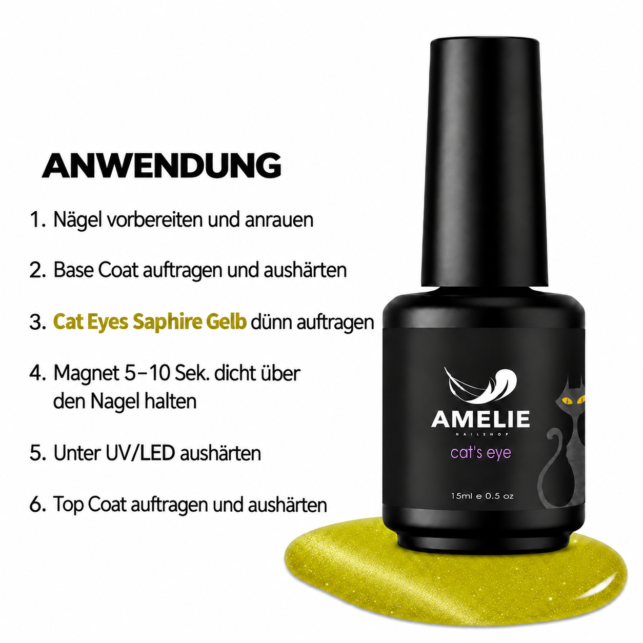 Amelie Nails Cat Eyes Saphire Gelb 106* 15ml