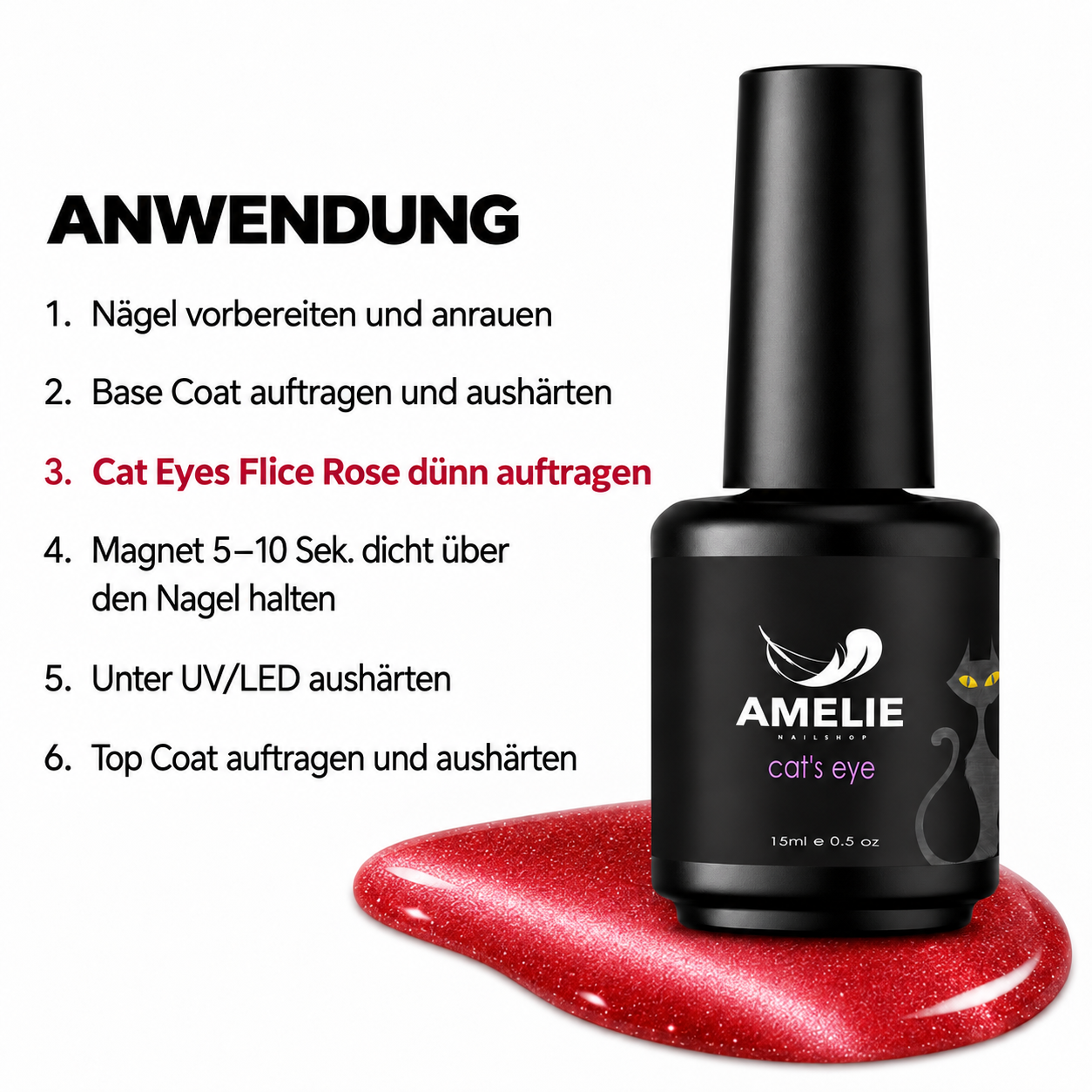 Amelie Nails Cat Eyes Flice Rose 94* 15ml