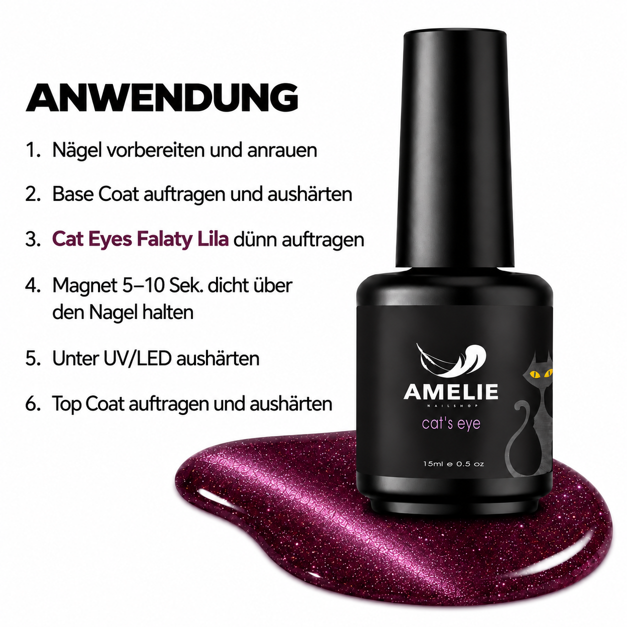 Amelie Nails Cat Eyes Fataly Lila 91* 15ml