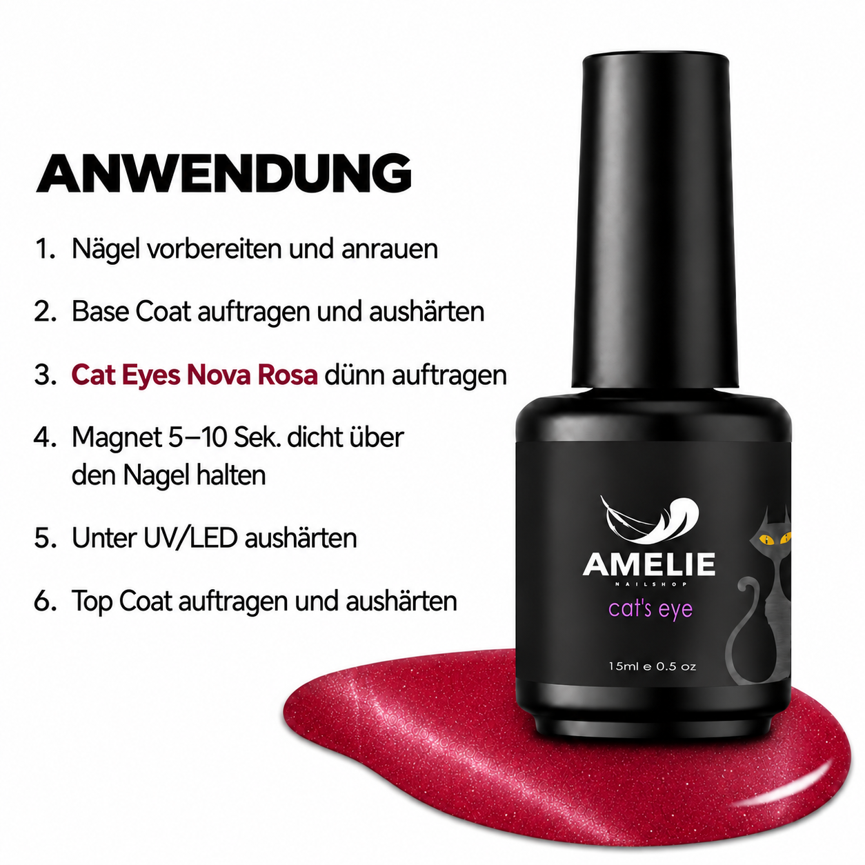 Amelie Nails Cat Eyes Rosa Nova 89* 10ml