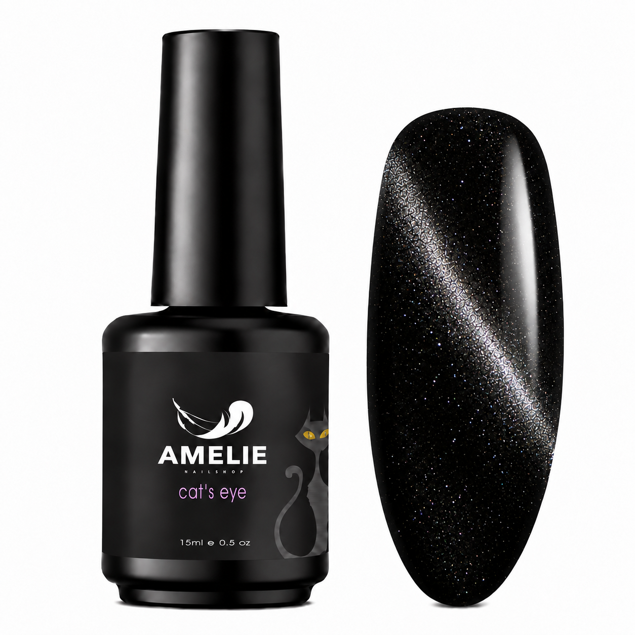Amelie Nails Cat Eyes Venom Schwarz 80* 10ml
