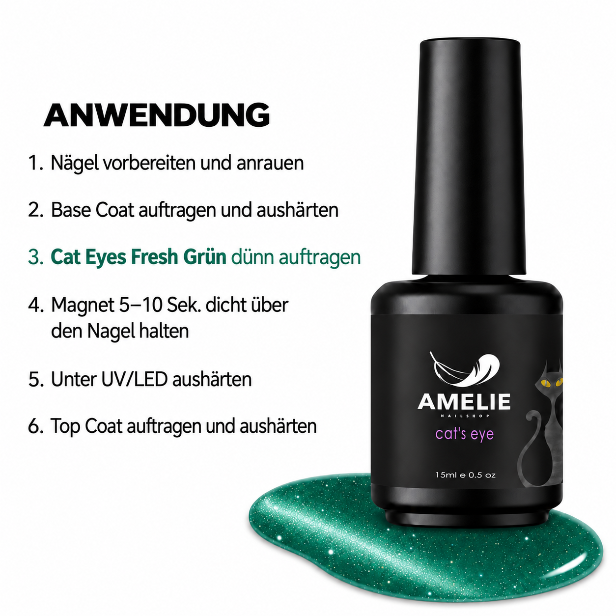 Amelie Nails Cat Eyes Fresh Grün 79* 15ml