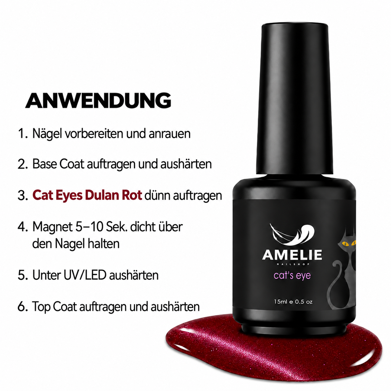 Amelie Nails Cat Eyes Dulan Rot 69* 15ml