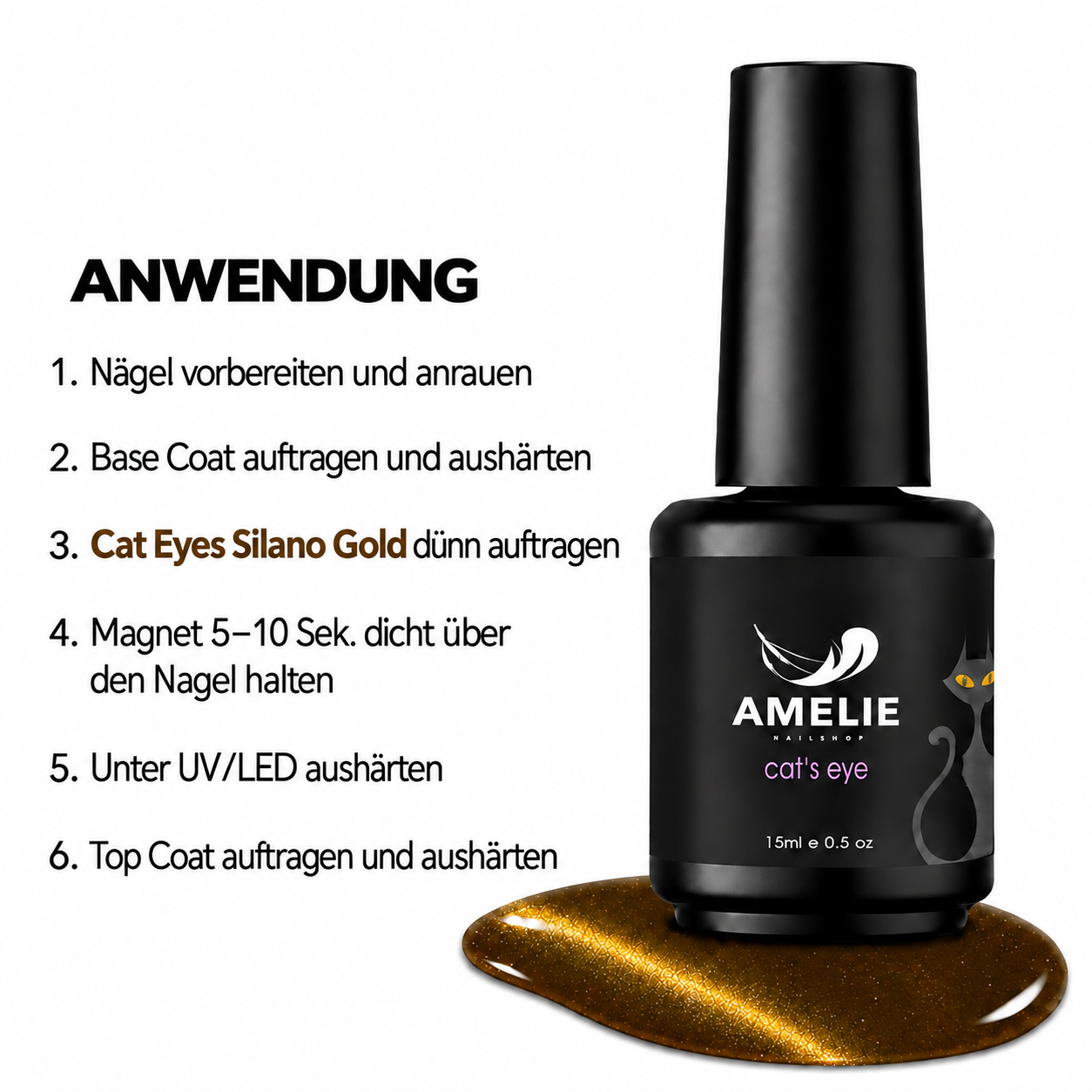 Amelie Nails Cat Eyes Silano Gold   66* 15ml