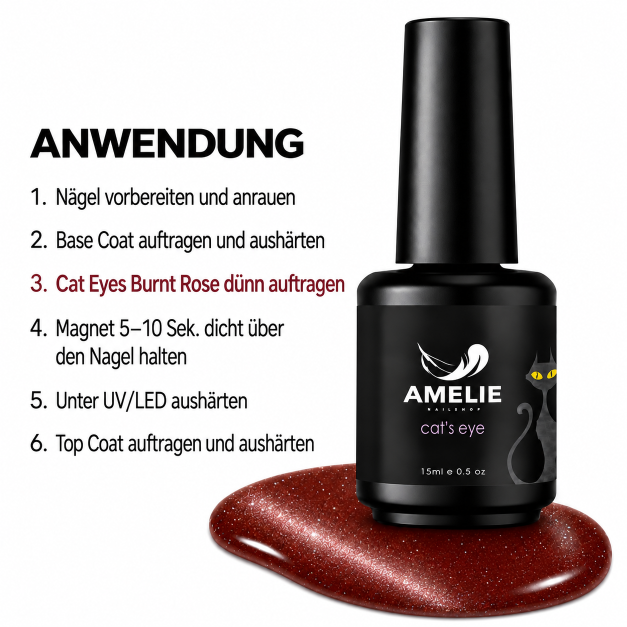 Amelie Nails Cat Eyes Burnt Rose 61* 15ml