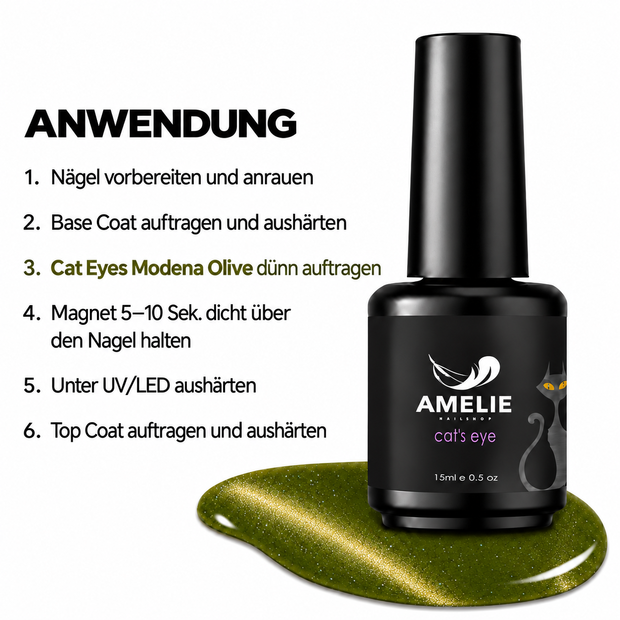 Cat Eyes Gel Polish Modena Olive 54* 15ml