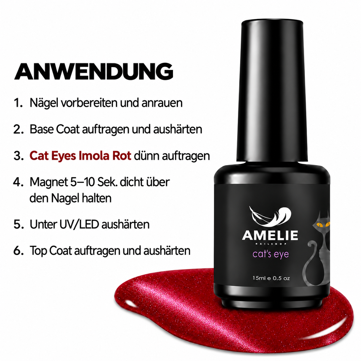 Amelie Nails Cat Eyes Imola Rot 53* 10ml