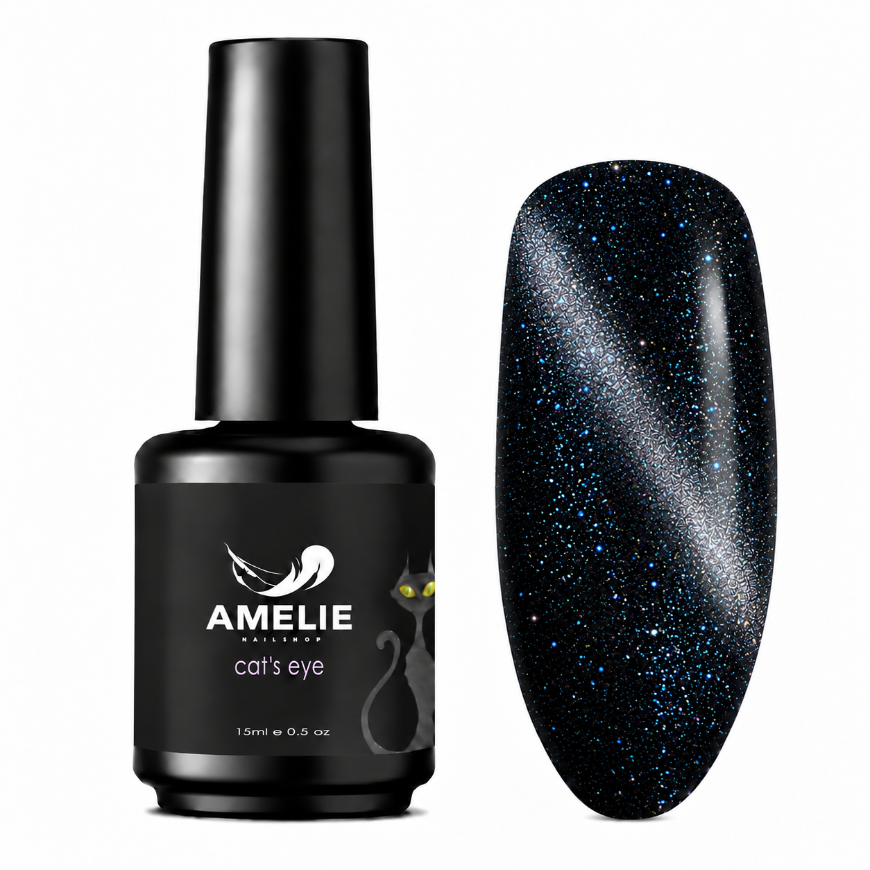 Amelie Nails Cat Eyes Black Ganatix 48* 15ml