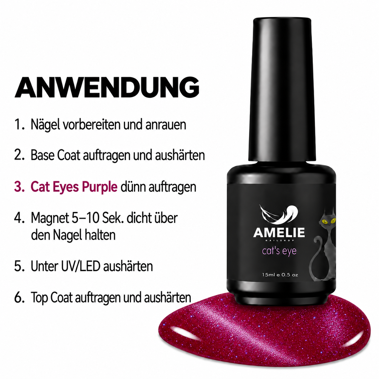 Amelie Nails Cat Eyes Purple 47* 15ml