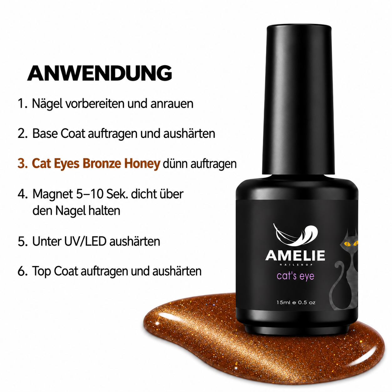 Amelie Nails Cat Eyes Bronze Honey 45* 15ml