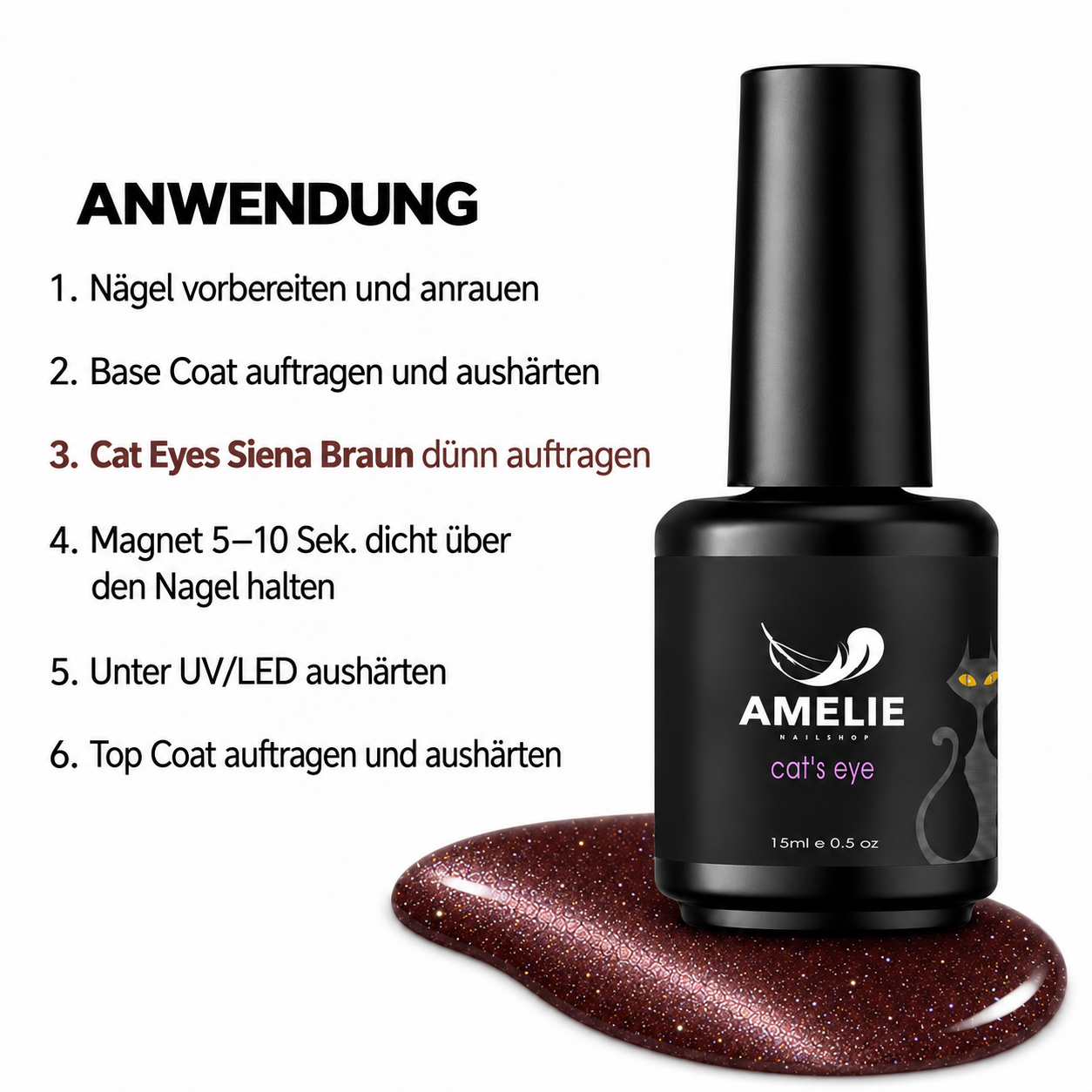 Amelie Nails Cat Eyes Siena Braun 32* 15ml