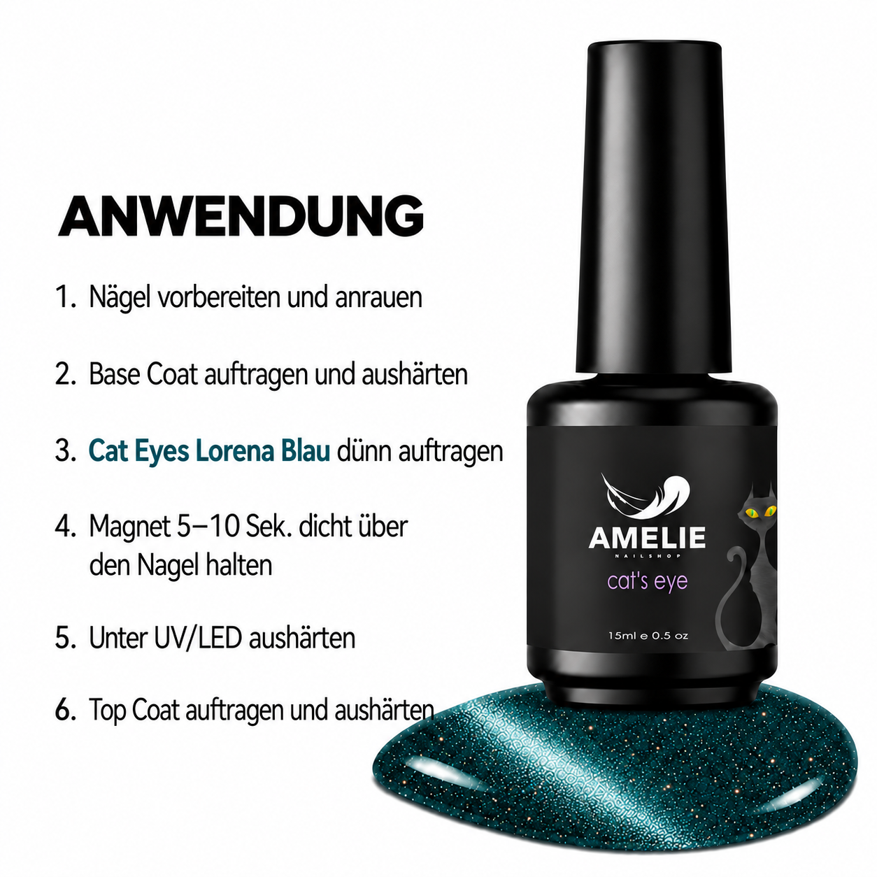 Amelie Nails Cat Eyes Lorena Blau 22* 15ml