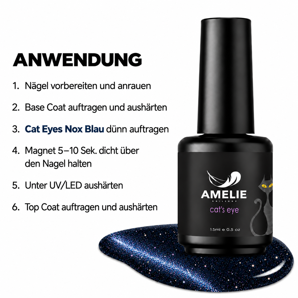 Amelie Nails Cat Eyes Nox Blau  17* 15ml