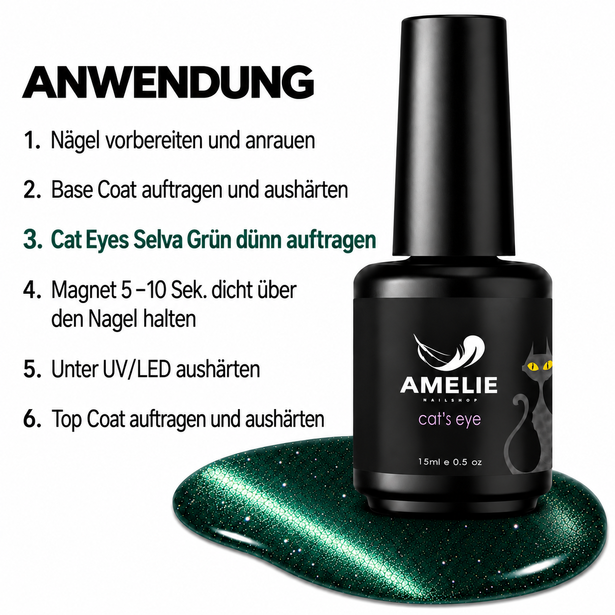 Amelie Nails Cat Eyes Selva Grün 07* 10ml