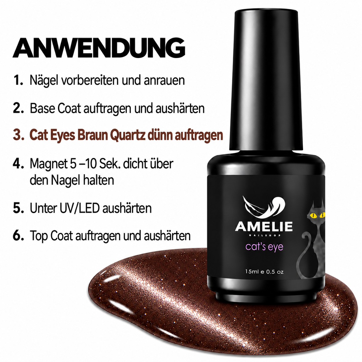 Amelie Nails Cat Eyes Braun Quartz 01* 15ml