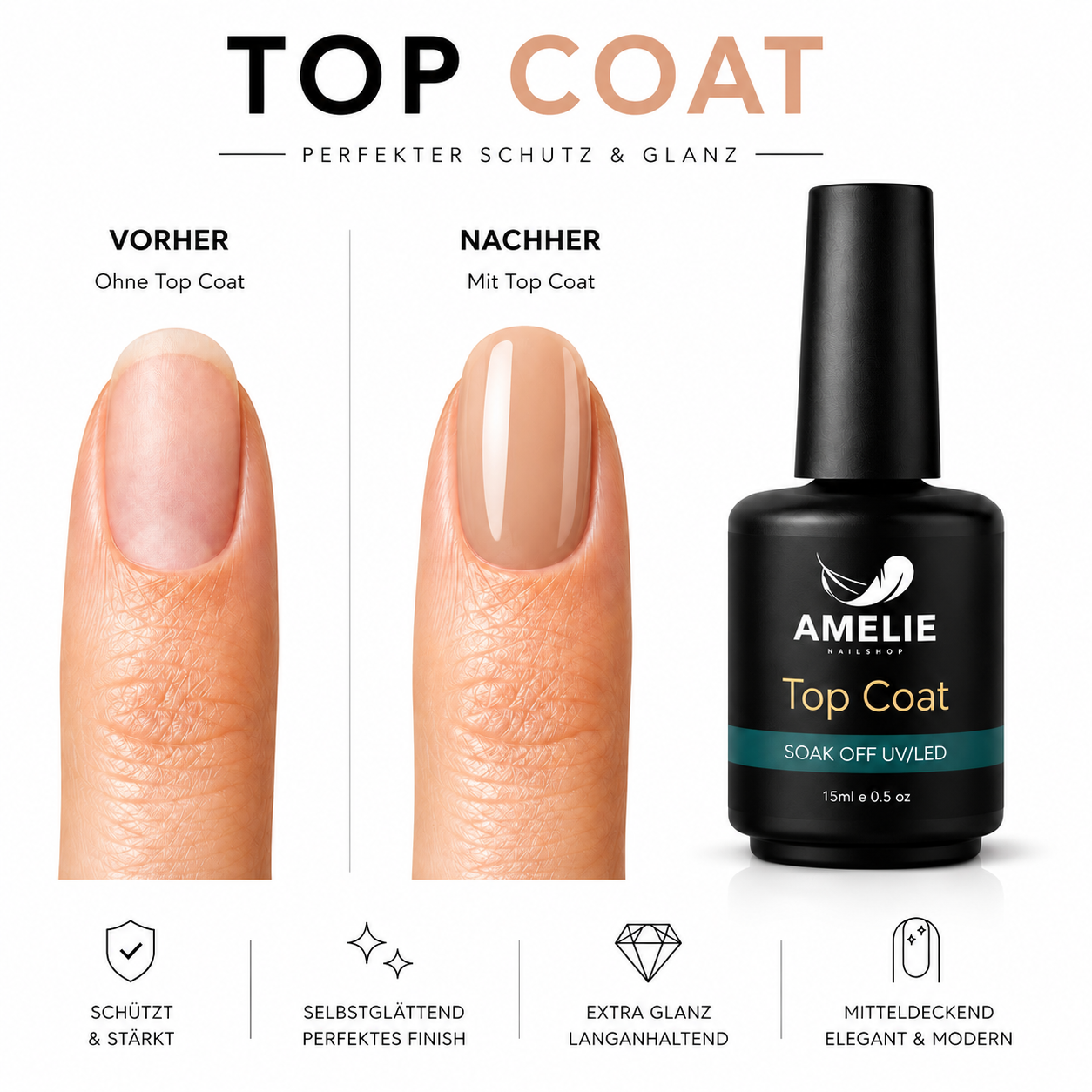 Amelie Nails Nude Top Coat Nude 03* 15ml