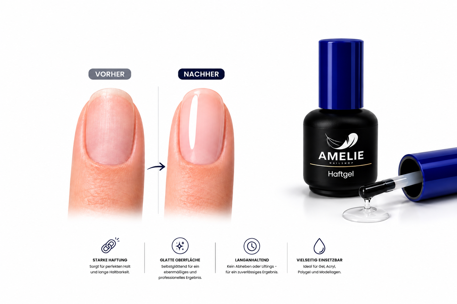 Amelie Nails Haftgel 15ml – Haftbasis für Gelmodellage