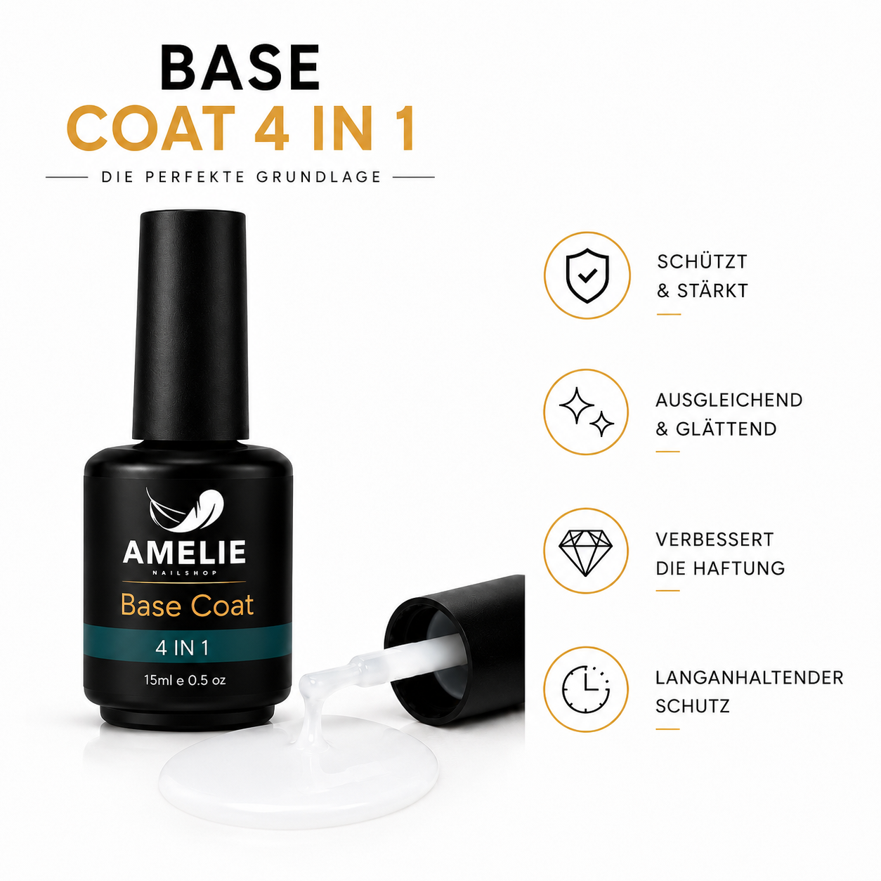 Amelie Nails Base Coat 4 in 1  15ml