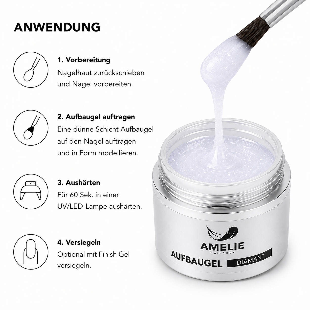 Amelie Nails Aufbaugel UV Gel Diamant