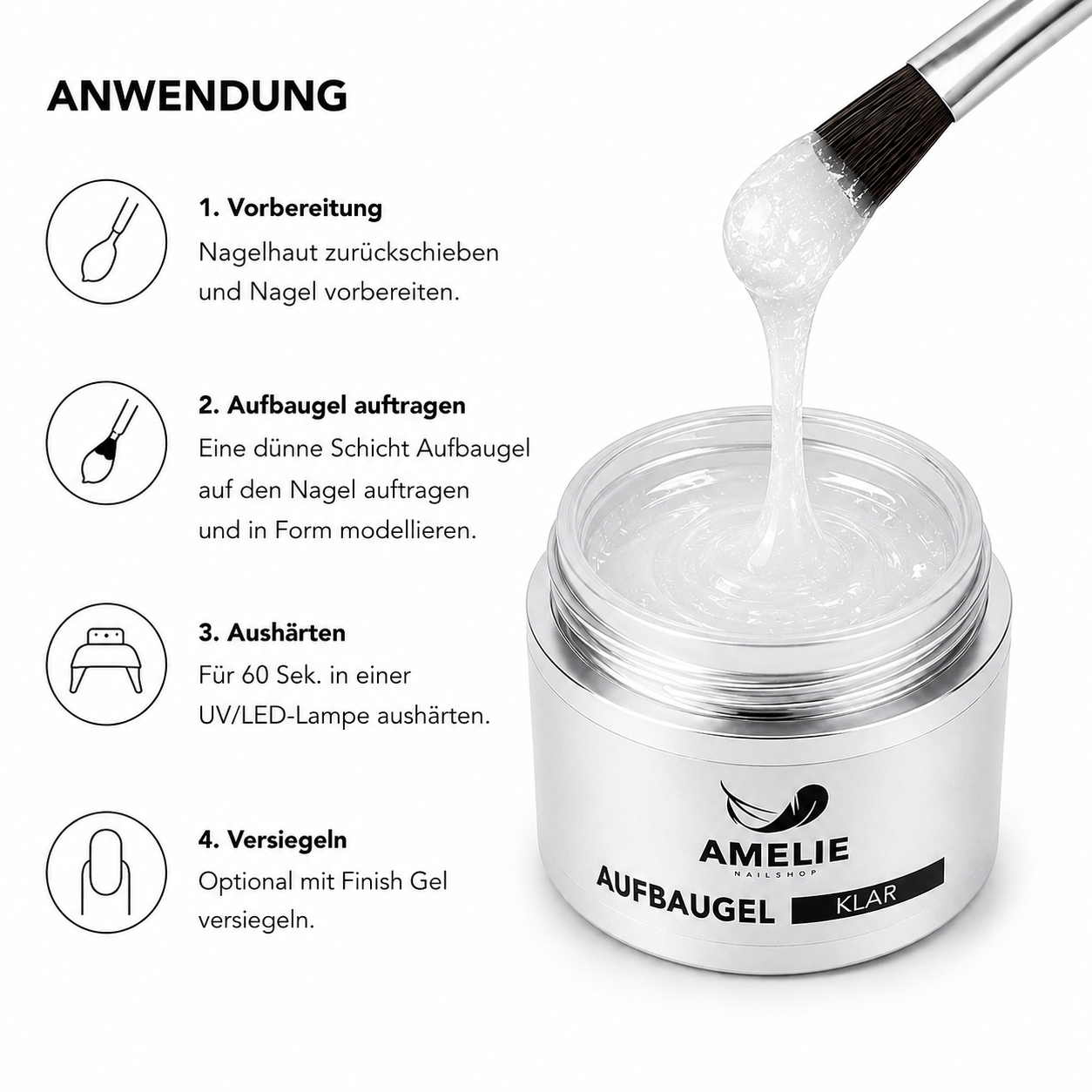 Amelie Nails Aufbaugel UV Gel Klar