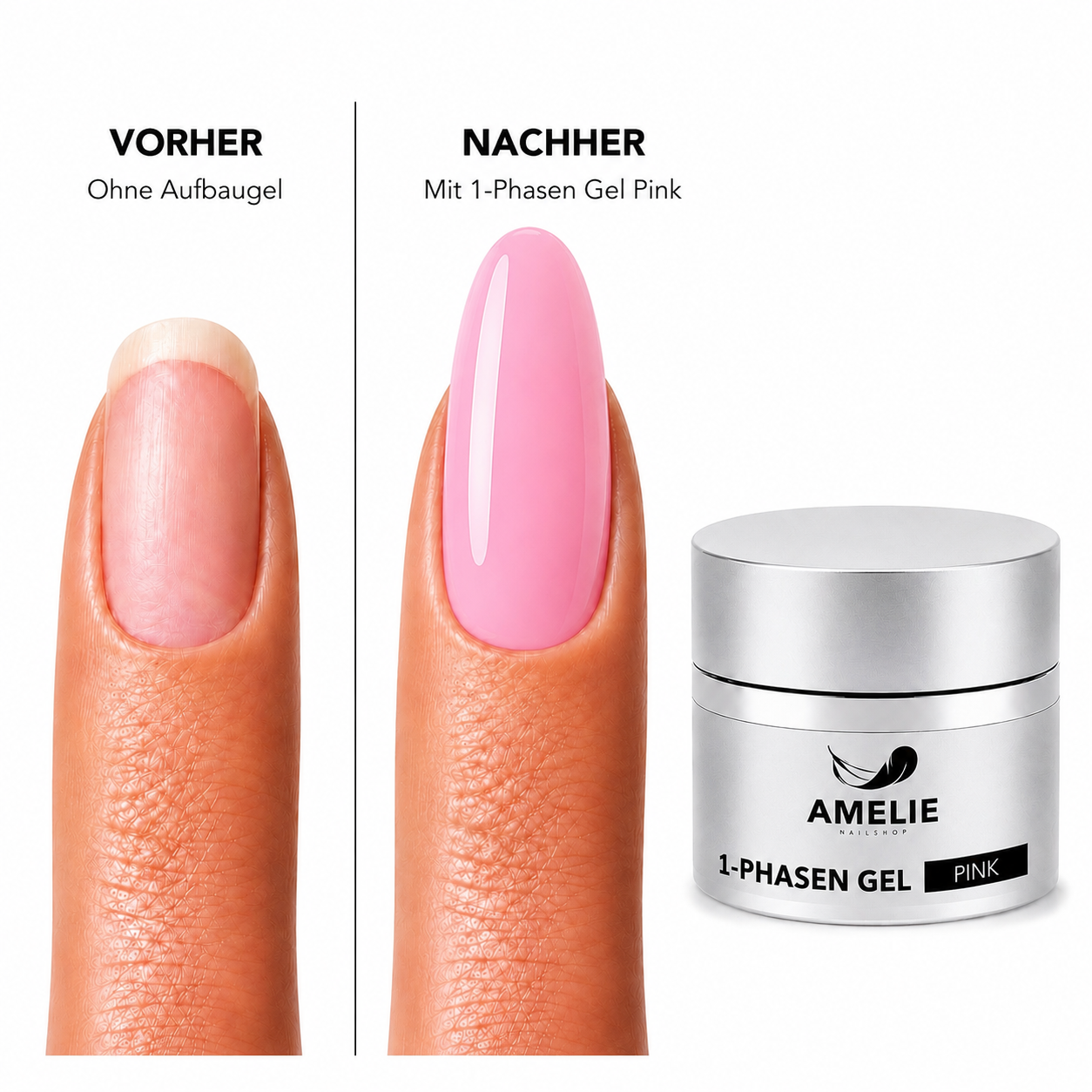 Amelie Nails 1-Phasengel Pink UV Gel Aufbau