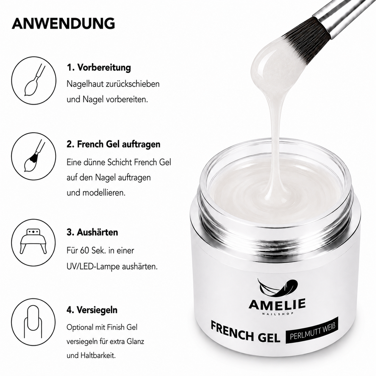 Frenchgel "Perlmutt Weiß"