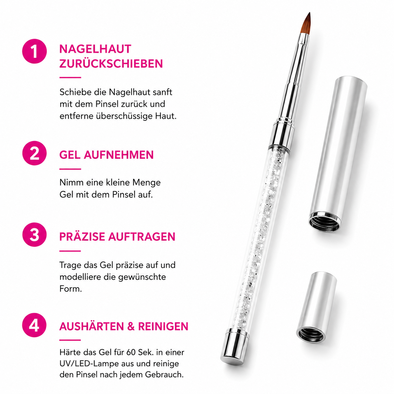 Amelie Nails Gel-Pinsel - Klar Kristall Gr.4