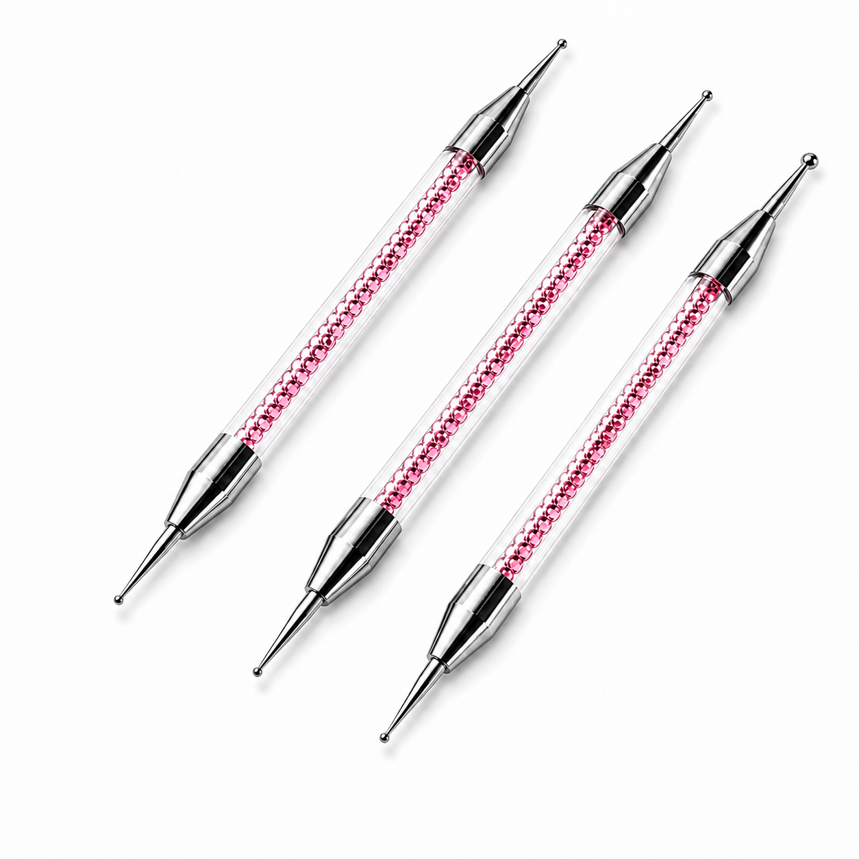 Twister-Swirl Nailart Pinsel - Pinke Perlen 3er Set