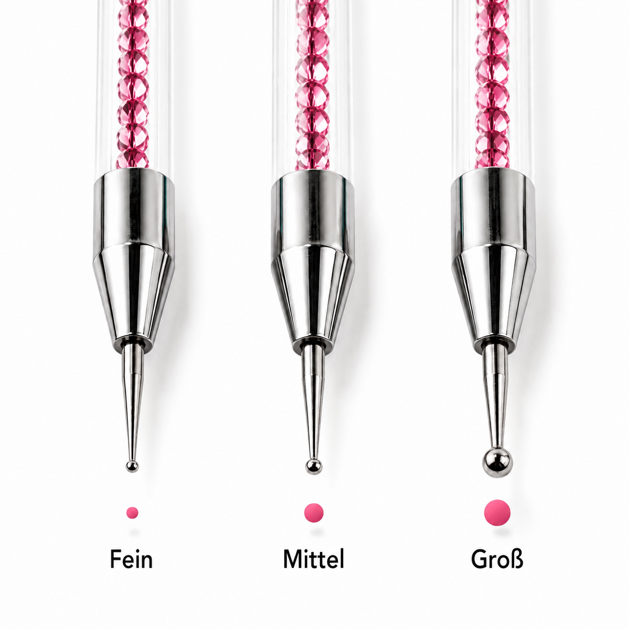 Twister-Swirl Nailart Pinsel - Pinke Perlen 3er Set