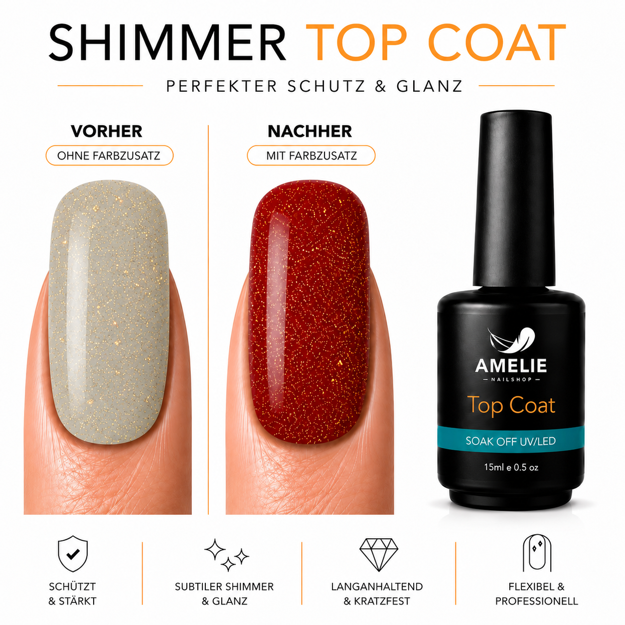 Amelie Nails Shimmer Top Coat Versiegler 03* 15ml