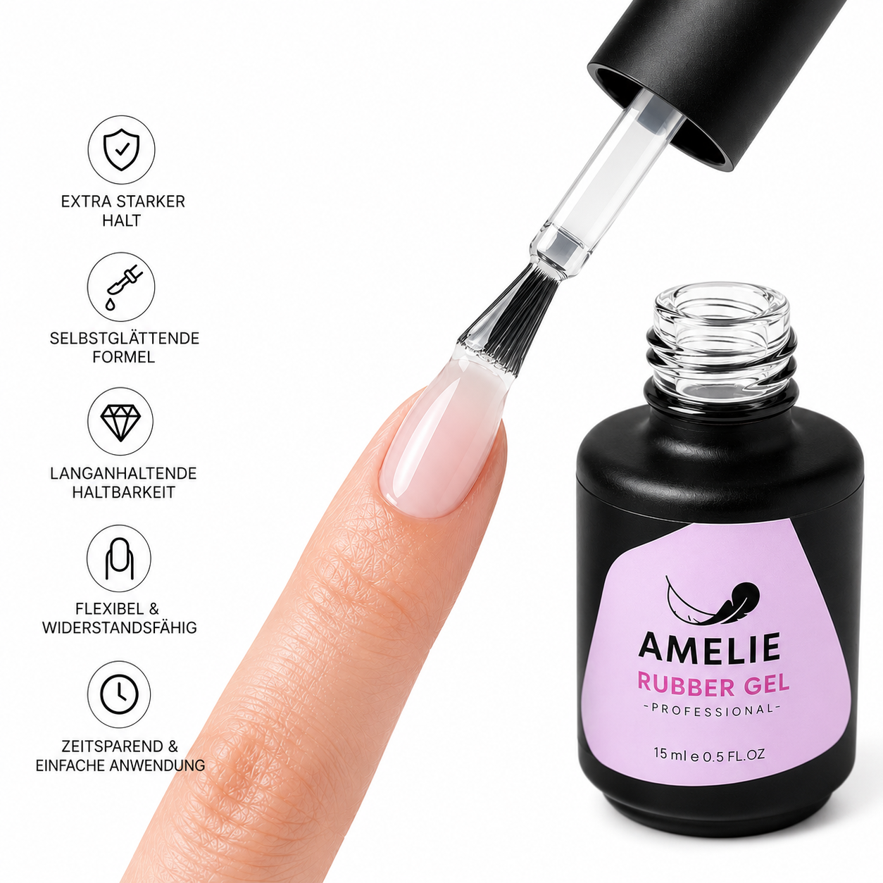 Amelie Nails Rubber Top Coat 15ml