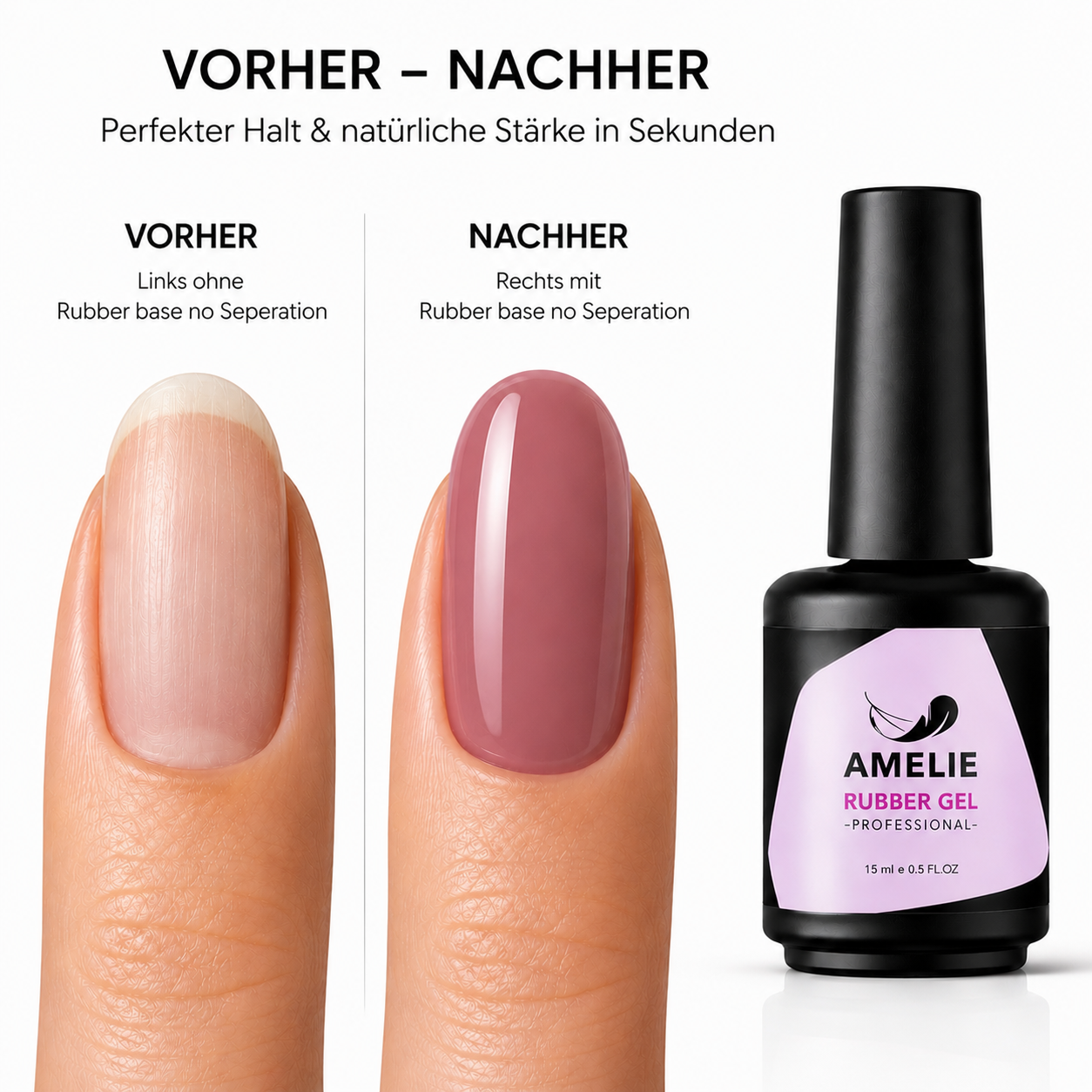 Amelie Nails Rubber Base Gel - No Separation Dark Rose 33* 15ml
