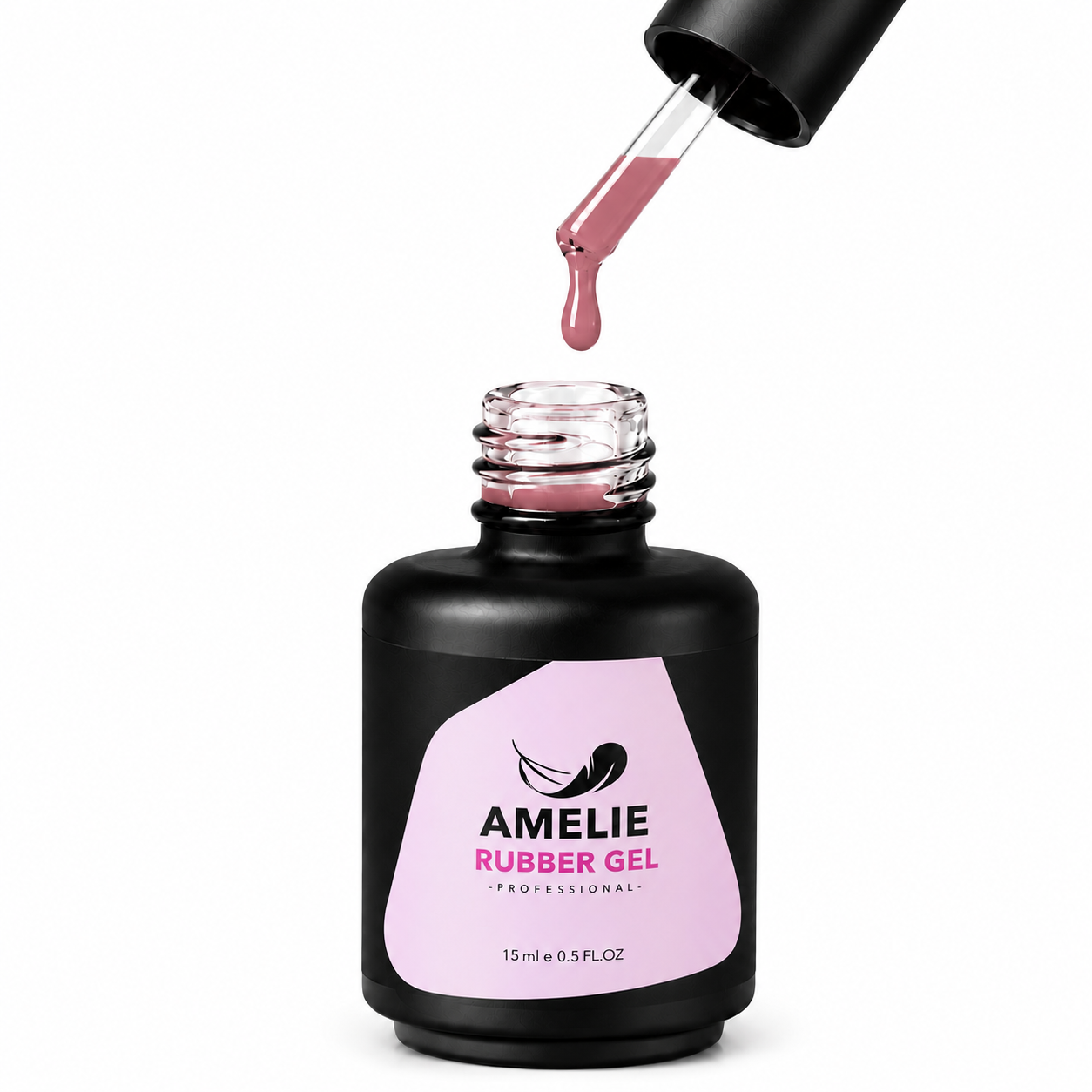 Amelie Nails Rubber Base Ge No Separation Medium Rose 16* 15ml